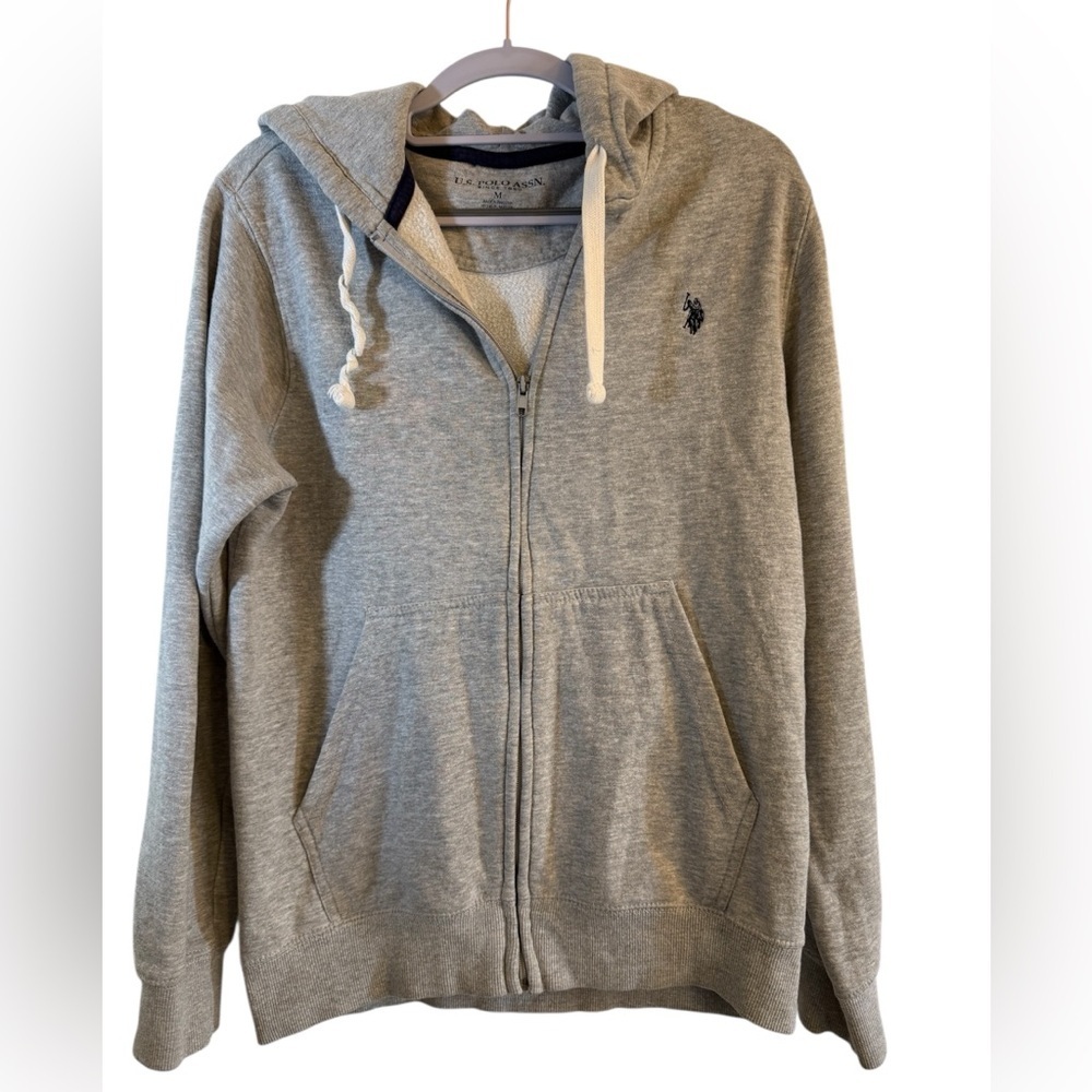 U.S. Polo Assn. Light Gray Zip-Up Hoodie